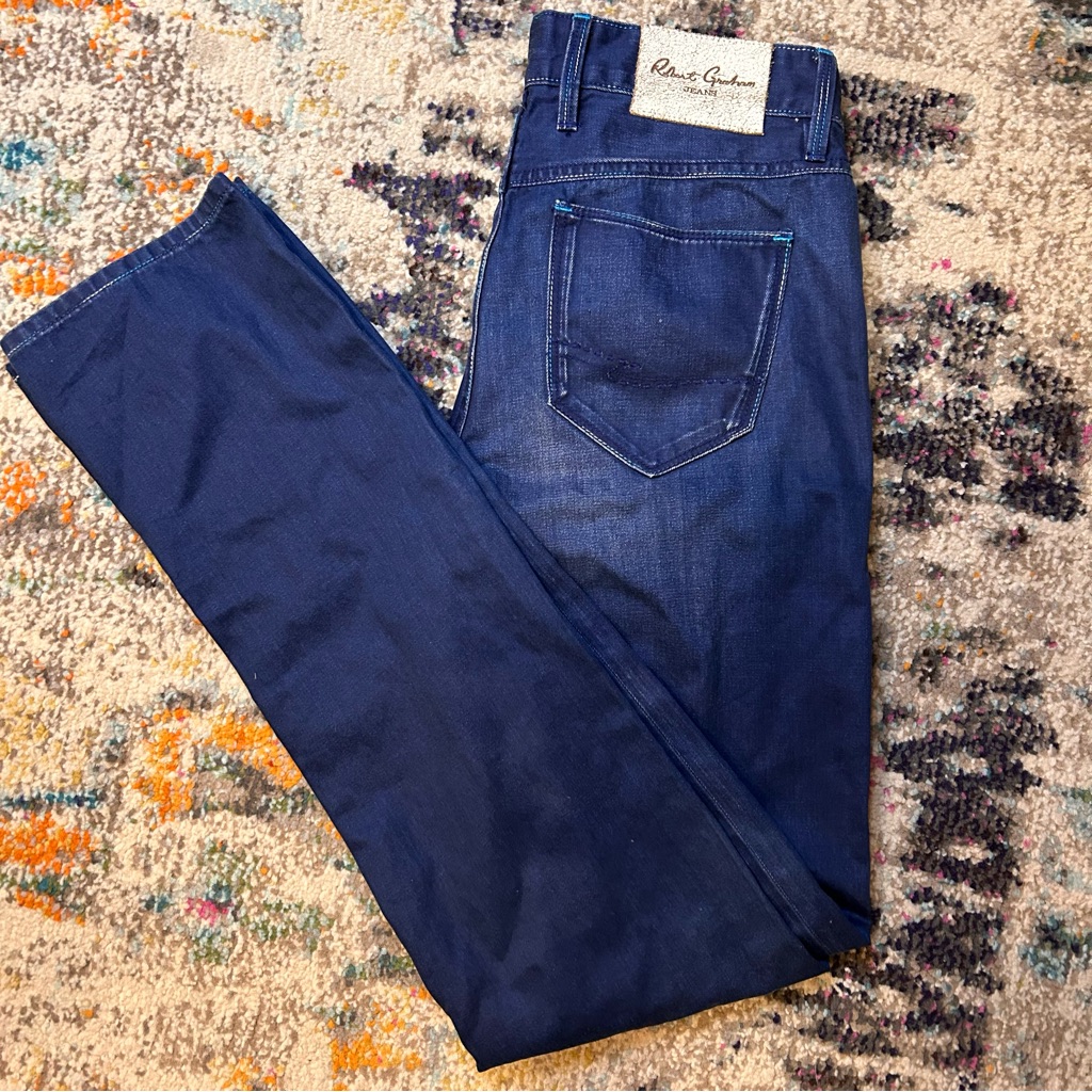 Nwot Robert Graham Jeans Dark Wash Slim Jim Italian Denim Men’s Size 29